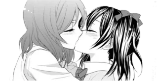 😘 Anime, Besos, Amor, Dibujos animados, Manga, Lésbico telegram sticker