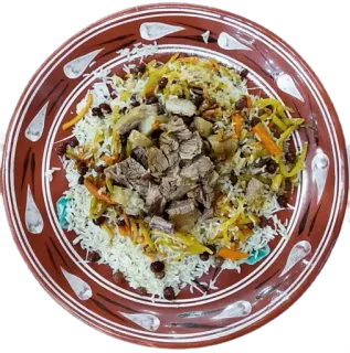 🍚 płow, ryż, mięso, marchew, danie, jedzenie, kuchnia telegram sticker