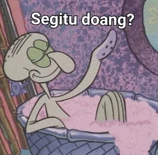🌟 Squidward Tentacles SpongeBob SquarePants Segitu doang? carlo, dessin animé, drôle, mème, bob l'éponge, bain, mousseux whatsapp sticker