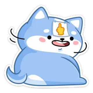 🖕 собака, стикер, средний палец, мультфильм, обидный, милый telegram sticker