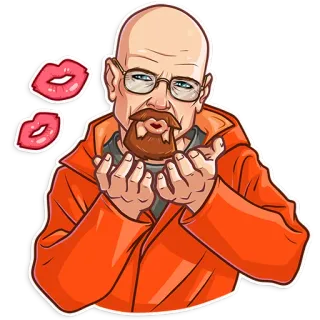 💋 Walter White Breaking Bad breaking bad, walter white, heisenberg, serie, charakter, aufkleber telegram sticker