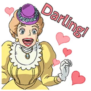 😃 Madame Suliman Howl's Moving Castle Darling! аниме, фильм, волшебник, сердце, дорогой/дорогая, мадам, Сулиман whatsapp sticker