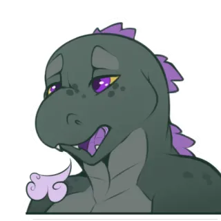😔 dinosaur, reptile, monster, creature, furry whatsapp sticker