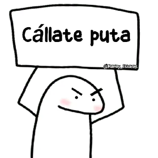 😀 Cállate puta ofensivo, insulto, flork, acalme-se telegram sticker
