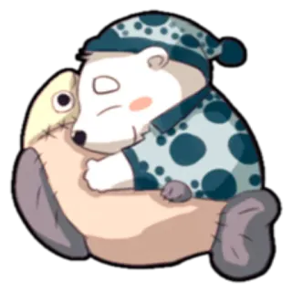 😴 Eisbär, schlafend, Tier, niedlich, Cartoon telegram sticker