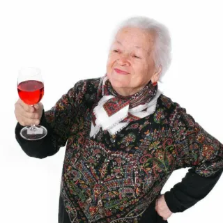🍷 donna, vino, bevanda, anziana, bicchiere, nonna telegram sticker