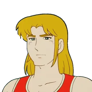 👨 anime, cartoon, blond hair, male, portrait telegram sticker