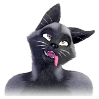 😋 Katze, Tier, lustig, Zunge, Cartoon telegram sticker