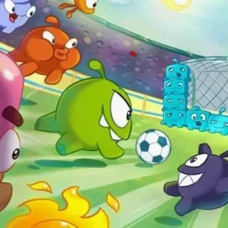 ⚽ Om Nom Cut the Rope Om Nom, Cut the Rope, jeu, autocollant, mignon, dessin animé, monstre, football whatsapp sticker