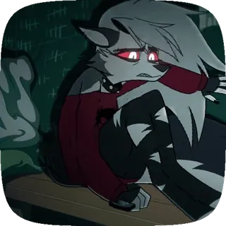 😔 Loona Helluva Boss Loona, Helluva Boss, Cartoon, Traurig, Wolf, Anime telegram sticker