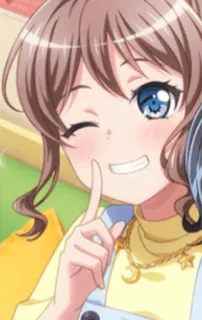 🤫 anime girl, cartoon, character, smile, wink, cute telegram sticker