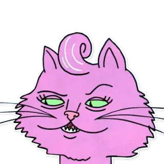 🌚 кот, мультик, розовый, животное, смешной, персонаж telegram sticker