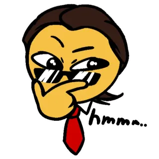 🤔 hmmm.. pensando, hmm, occhiali da sole, meme, espressione, ponderando telegram sticker