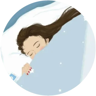 🌸 спящая, женщина, звезды, сон, ночь, кровать, мечта telegram sticker