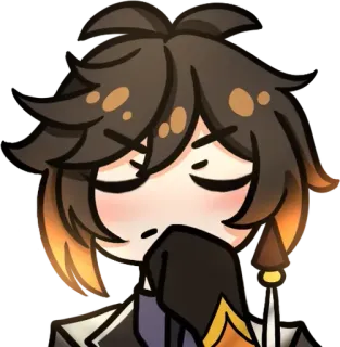 🤔 Zhongli Genshin Impact anime, video game, miHoYo, cute, sticker, Genshin Impact telegram sticker