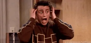 😥 Joey Tribbiani Friends джоуи, друзья, ситком, смешной, в шоке, удивлен, сериал whatsapp sticker