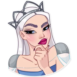 🤔 mulher, princesa, rainha, coroa, beleza, maquiagem telegram sticker