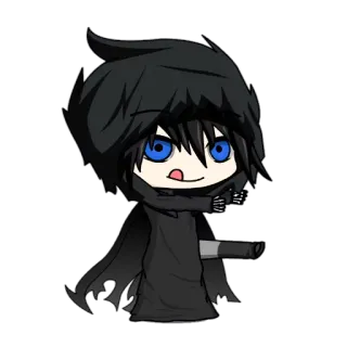 🤤 Anime, Figur berkerudung, Senjata, Menunjuk, Karakter, Gothic, Chibi telegram sticker
