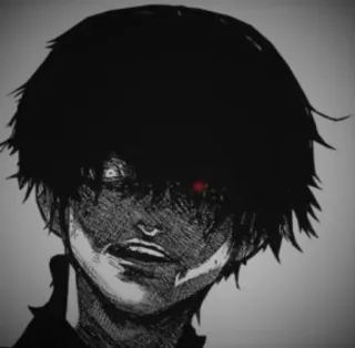 💀 Ken Kaneki Tokyo Ghoul Аниме, Манга, Токийский гуль, Канеки Кен, тёмный whatsapp sticker