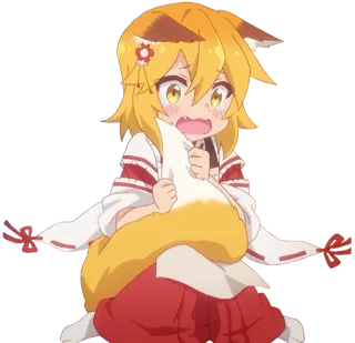 😱 Senko The Helpful Fox Senko-san Anime, Volpe, Piangere, Carino, Kemonomimi telegram sticker