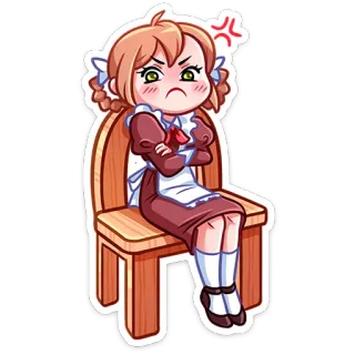 😡 Anime, Mädchen, Wütend, Cartoon, Figur, Illustration telegram sticker