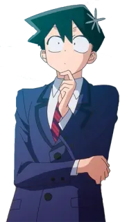 🤨 Tadano Hitohito Komi Can't Communicate 애니메이션, 학생, 교복, 생각, 타다노 히토히토 whatsapp sticker