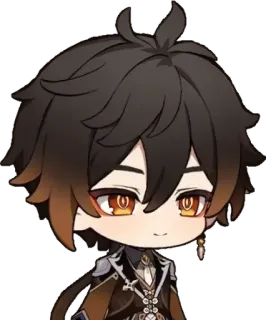 🙂 Zhongli Genshin Impact anime, genshin impact, zhongli, chibi telegram sticker