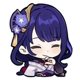 🎆 Raiden Shogun Genshin Impact anime, video game, genshin impact, raiden shogun, chibi, cute telegram sticker