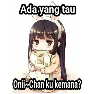 🧐 Ada yang tau
Onii~Chan ku kemana? anime, kawaii, chibi, girl, bunny telegram sticker