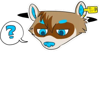 ❓ Ti-84 raccoon, question mark, cartoon, animal, sticker telegram sticker