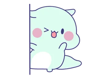 💗 Dibujo animado, Lindo, Animal, Monstruo, Guiñando el ojo, Pulgar arriba telegram sticker