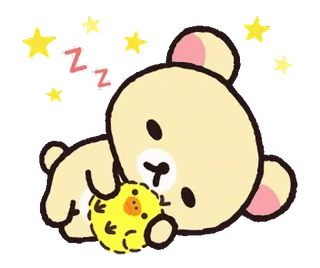 🌸 Rilakkuma ZZ медведь, милый, каваий, звезды, спящий, сонный, Рилаккума telegram sticker