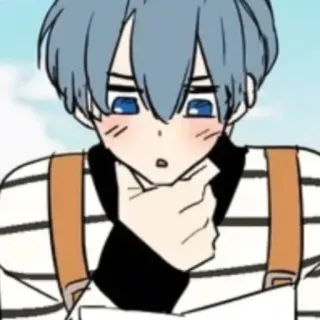😯 动漫, 漫画, 可爱, 脸红, 男孩, 卡通 whatsapp sticker