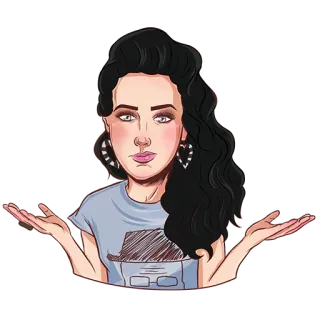 💁 femme, haussement d'épaules, illustration, dessin animé, douteux, incertaine, fille, décontracté telegram sticker