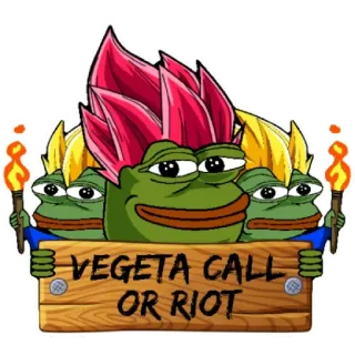😁 Vegeta Dragon Ball VEGETA CALL OR RIOT Pepe, meme, DBZ, DBZ, Vegeta, riot, call telegram sticker