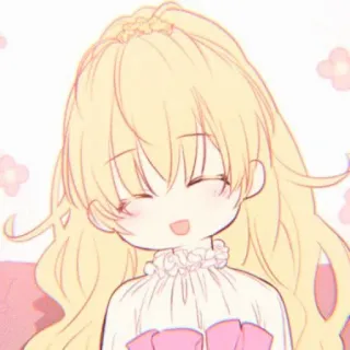 🌨️ animé, fille, mignon, dessin animé, blonde, personnage whatsapp sticker