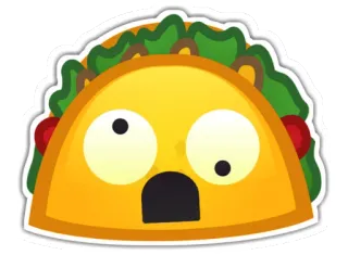 🤪 ทาโก้, อาหาร, การ์ตูน, อีโมจิ, อาหารเม็กซิกัน telegram sticker