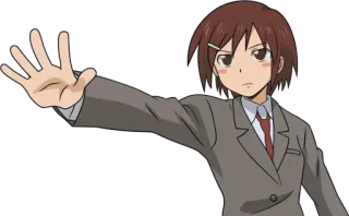 🖐 Anime, Fille, Stop, Main, Uniforme telegram sticker