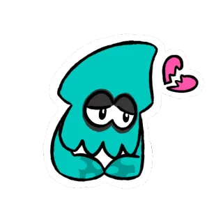 💔 triste, lula, coração partido, desenho animado, adesivo telegram sticker