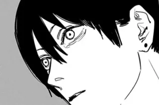🌟 Aki Hayakawa Chainsaw Man Anime, Manga, Blanco y negro, Cara, Aki, Hayakawa, Chainsaw Man telegram sticker