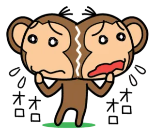 🐵 ลิง, เศร้า, การ์ตูน, สัตว์, อารมณ์, น้ำตา telegram sticker