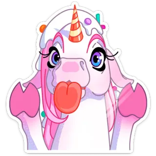 🦄 unicórnio, desenho animado, fofo, animal, fantasia whatsapp sticker
