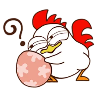 🙄 Huhn, Ei, Cartoon, Fragezeichen, verwirrt, Tier, Geflügel telegram sticker