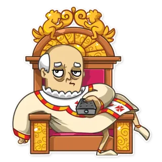 📺 cartoon, pope, chair, tv, religious figure, watching tv telegram sticker