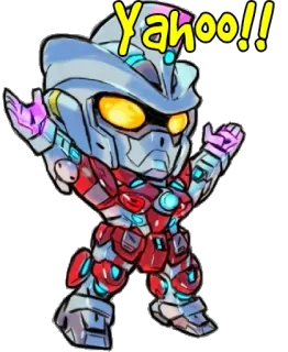 😄 Yahoo!! Roboter, niedlich, Cartoon, Figur, futuristisch telegram sticker