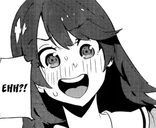 😱 EHH?! アニメ, マンガ, ショック, びっくり, 女の子, 表情 whatsapp sticker
