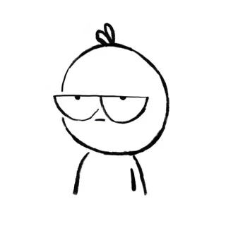 😐 Dessin animé, Illustration, Personnage, Gribouillage, Simple, Minimaliste, Expression, Émotion telegram sticker