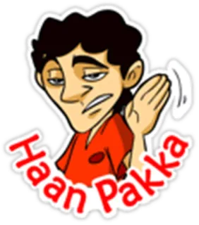 😏 Haan Pakka slang indiano, ok, certo, affermativo, personaggio dei cartoni animati telegram sticker