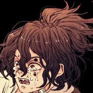 🌟 Anime, Llorando, Triste, Personaje, Emoción whatsapp sticker