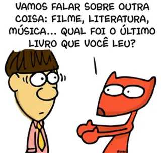 ✝ VAMOS FALAR SOBRE OUTRA
COISA: FILME, LITERATURA,
MÚSICA... QUAL FOI O ÚLTIMO
LIVRO QUE VOCÊ LEU? BD, Littérature, Musique, Livres, Conversation telegram sticker